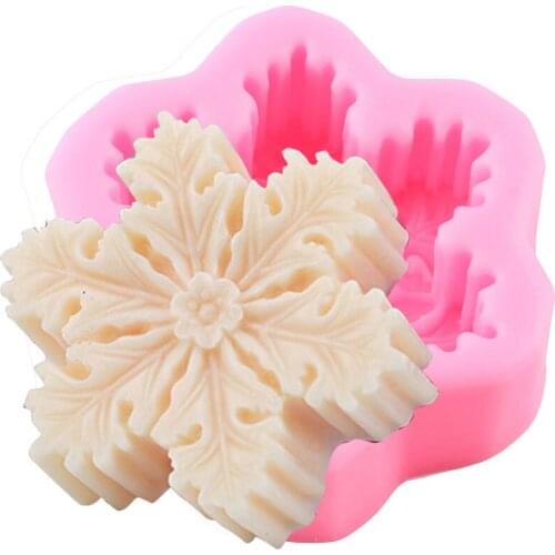 3D Snowflake Shape Soap Silicone Mold Christmas Fondant Cake Decorating Tools Chocolate Gumpaste Mould Candle Polymer Clay Molds