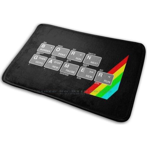 Born Gamer Mat Rug Carpet Anti-Slip Bedroom Entrance Door Mat Born Gamer 80s Retro Vintage Computer Games Spectrum Zx Pc