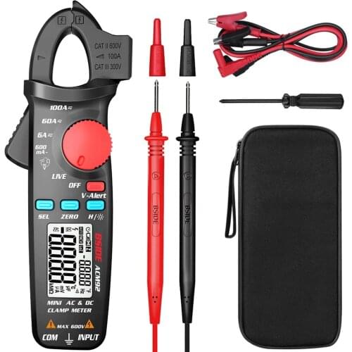 True RMS Digital Clamp Meter ACM92 DC AC Current Voltage Ampere NCV Ohm Tester Ammeter Multimeter Electrician Tool