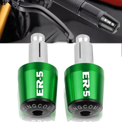 For Kawasaki ER-5 ER5 2004-2005 04 05 Motorcycle Accessories 7/8" 22MM Handlebar Hand Grips Handle Bar End Cap With ER-5 LOGO