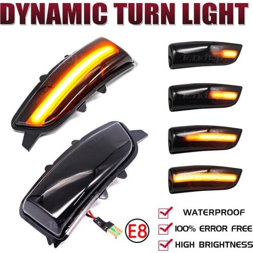 For Volvo C30 C70 S40 S60 V40 V50 S80 V70 2008-2010 Dynamic Turn Signal Light LED Side Wing Rearview Mirror Indicator Blinker