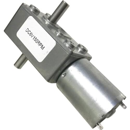 Double Shaft Electric DC Worm Geared Motor 6V 12V 24V 6 To 150RPM High Torque Motors Self Locking Adjustable Speed Reversed