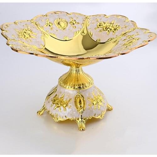 European high-grade fruit plate alloy five-star hotel luxury home KTV carved fruit dried fruit plate royal home decoration dish