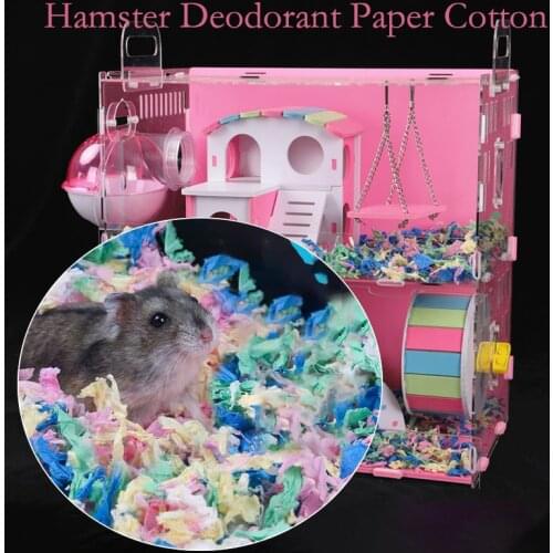 Hamster Paper Cotton Deodorant Absorbent Litter Paper Chips Instead of Sawdust Acrylic Hamster Cage Accessories Supplies