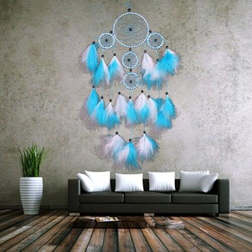 Handmade Dream Catcher With Feathers Car Wall Hanging Decoration Ornament Craft H55A