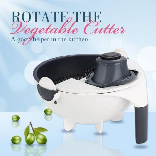 9 in 1 Multi-functional Drain Basket Vegetable Cutter Slicer Grater Fruit Kitchen & Vegetables Cut Tools Fruits Vegetable