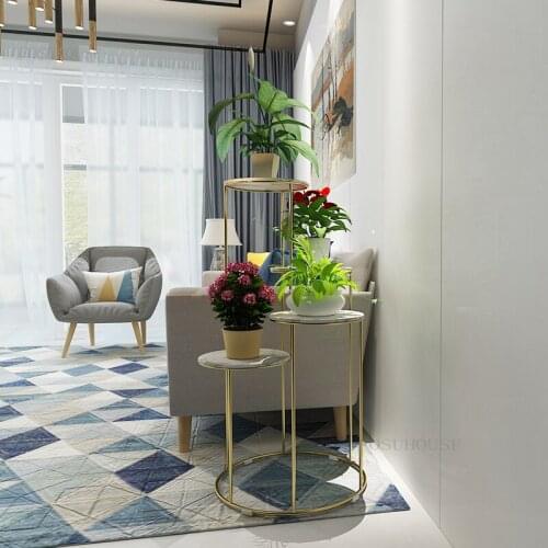 Wrought Iron Dormitory Cafe Multi-layer Plant Stand Living Room Indoor Balcony Floor Flower Shelf Home Furniture Flower Pot Rack