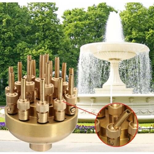 High Quality 1.2" 3 Layers Fountain Nozzle 17 Sprinkler Spray Head Pond Pool Brass For Garden