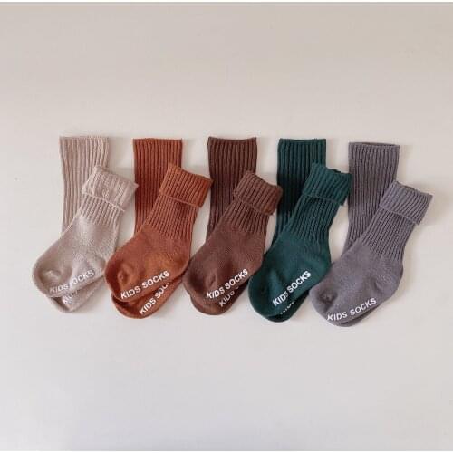 5135 Kids Sock 1 Set=5 Pairs Childrens Cotton Socks Student Socks Letter Socks Autumn Winter Spring Boys And Girls Multi Color