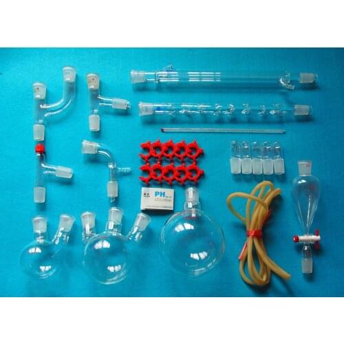New advanced chemistry Lab glassware kit with 24/29 Glass Ground Joint,Free Ship