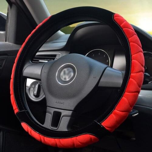 38CM New Universal Car Steering Wheel Cover Skidproof Auto winter Warm Short Furry Flocking Steering Wheel Cover