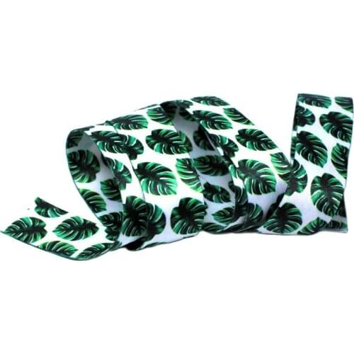 New Color polyester striped cap with ribbon decorative ribbon edging cloth strip wide T-shirt accessories diy belt Green leaves