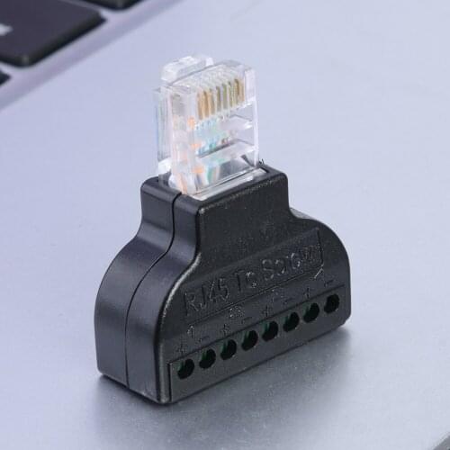 RJ45 Male to 8 Pin AV Screw Type Terminal Connector Adaptor for CCTV Digital DVR Cable Tester Network Testing Tools