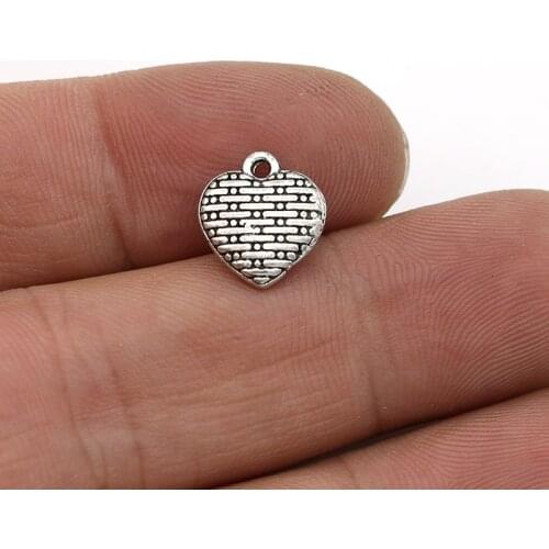 JAKONGO Heart Charms for Jewelry Making Charm Bracelet Findings DIY Accessories 12mm 10pcs/lot