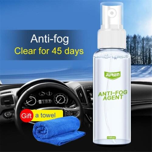 100ml Car Glass Rainproof Agent Front Glass Window Bathroom Defogging Long-Lasting Anti-Fog Spray With Towel