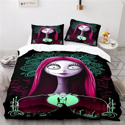 Nightmare Before Christmas Duvet Cover Set Soft Comforter Cover Pillowcase Set Twin Full Queen King Size Bedding Set Bedclothes