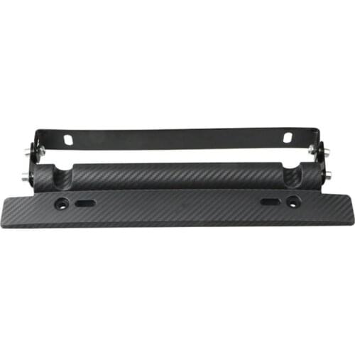Universal Car Carbon Fiber Number License Plate Frame Holder Bracket Adjustable Auto Front Mount Bumper Brackets