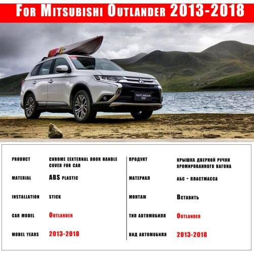 For Mitsubishi Outlander 2013-2018 High-quality ABS Chrome Car Outer Door Handle Cover Door Bowl Protection Covers Sticker 8pc