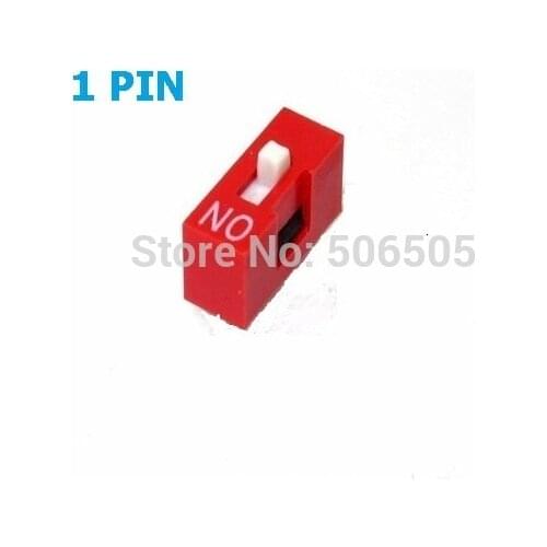 10pcs 1 Position 1P DIP Switch 2.54mm Pitch 2 Row Slide DIP Switch