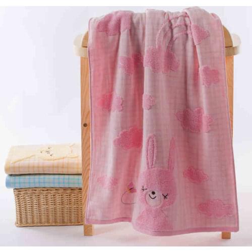 100% cotton adult bath towel untwisted cotton gauze soft comfortable cartoon animals good water imbibition children terry quilt