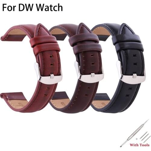 14mm 18mm 20mm Band For DW Watches Vintage oil wax Calf Leather Wristband Straps With Tool Watch Accessories