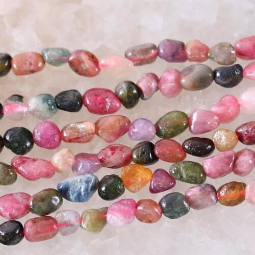 4-7mm Natural Stone Multicolor Tourmaline Chip Beads For Jewelry Making DIY Bracelet Necklace Stone Bead 16" S005