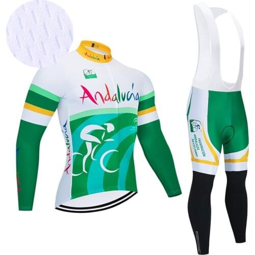 TEAM ANDALUSIA CYCLING JERSEY 20D Bike Pants SPORTSWEAR Suit Ropa Ciclismo MEN Quick Dry LONG BICYCLING Maillot Clothing
