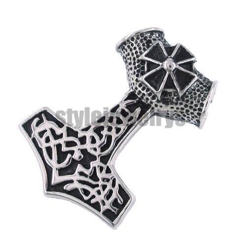 Free shipping! Cross Myth Thors Hammer Pendant Stainless Steel Jewelry Celtic Knot Pendant SWP0005L 41*58mm