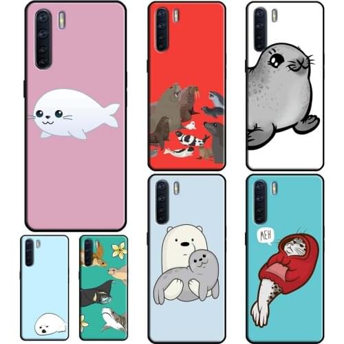 Baby Seals Cover For OPPO A52 A72 A92 A83 A91 Reno 4 Pro 2 Z A3S A5S A1K F7 A31 A53 A9 A5 2020 Case