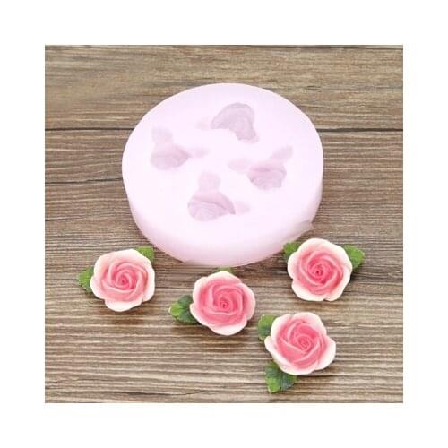 Chocolate Mould Silicone Mold DIY Soft Pottery Sugar Cake Molds Dry Pace Fondant Molds Sugar Craft Cake Mold PRZY Leaflet Rose