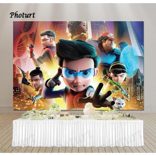 PHOTURT Ejen Ali Photography Backdrop Baby Shower Birthday Party Background Slingshot Vinyl Photo Studios Props