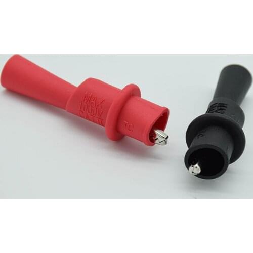 2pcs Insulated MultiMeter Test Lead Meter Alligator Clip Crocodile Clamp Probe Red + Black For Test Tool Accessory