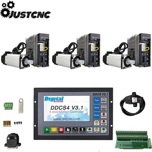 CNC kit ddcsv3.1 3-axis motion control system Servo driver kit 750W AC220V driver and servo motor Z axis with brake