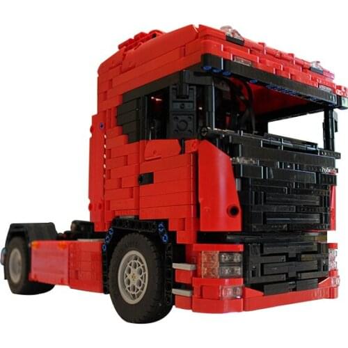 MOC Heavy Locomotive Truck Tractor Front Police Building Blocks Sets Pull Cargo Ship Vehicle Bricks Model Bulk Model Toys Gifts