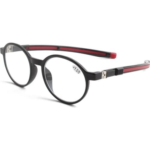 Round Soft Material Adjustable Long Temples Hanging Neck Magnetic Reading Glasses