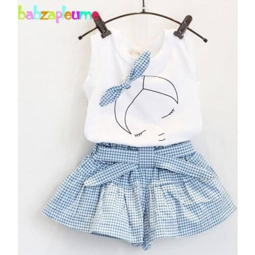Summer Baby Girls Clothes Toddler Clothing Vest+Shorts 2PCS set Children Girls Costume 0-7Year Infant Outfits kidswear BC1152