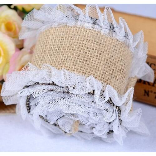 Linen Lace Diy Christmas 5CM Beige White DIY Handmade Wedding Party Craft Gift Packing Patchwork Cotton Crocheted Lace Ribbon