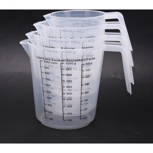 400/600/800/1000ml Plastic Measuring Graduated Jug Cup Kitchen Cooking Baking Tool With Scale Measuring Jugs