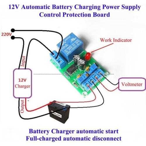 Dc 12V Battery Automatic Charging Controller Module Protection Board Relay Board