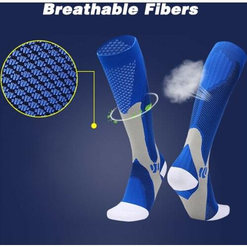 Men Socks 1Pair Cotton Running Sport Compression Cycling Football Basketball Women Knee High Breathable Basketball Socks Hiking