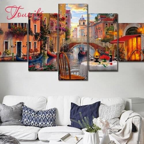 5 pcs set,5d diamond painting full drill square"Sydney city"Modern home decoration handwork with diamond embroidery sale sticker