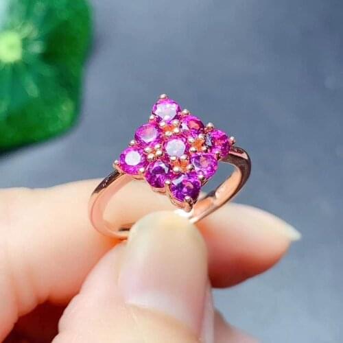 Natural And Real Garnet stone ring 925 sterling silver Fine handworked jewelry Finger rings