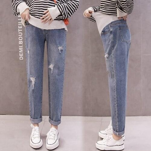 New Maternity Wear Spring Jeans Pregnant Woman Daddy Fashion Fashionable Maternity Pants Jeans Jeans