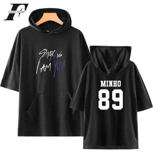Kpop 2018 Stray Kids I Am You Pop New IdolShort Sleeve Pop Hoodies Sweatshirts Harajuku Pop women hoodies For 4XL