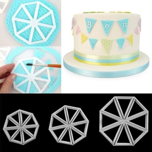 New Flag Cake Cutter 3PCS Easy Bunting Cutters Cake Side Baking Pastry Sugarcraft Festival Fondant Cake Decorating Tools