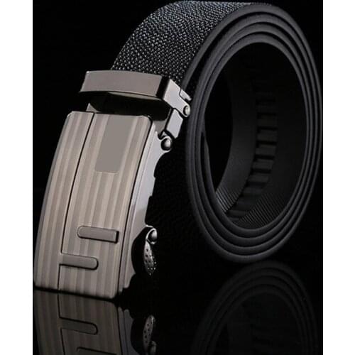 New Mens Leather Belt Jeans Suits Random Buckle Belt in Black Strap Blets JOPD-0010