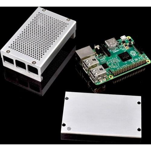 Newly Universal Aluminum Metal Case for Raspberry Pi 3 B+ With Cooling Fan Protective Shell Compatible With Raspberry 2