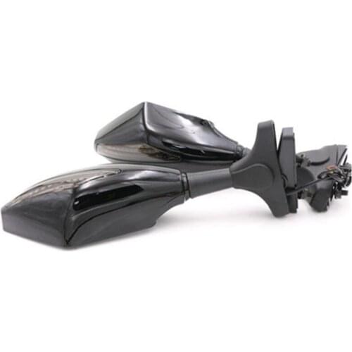 Pair LED Turn Signal Integrated Mirrors Motrocycle For Honda Suzuki Yamaha Kawasaki KTN Cafe Racer Old School Bobber