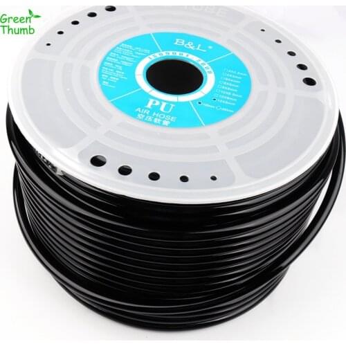 5m 12*8mm Black Plastic Pneumatic Hose For Compressed Air Automated Mechanical Equip Garden Irrigation Mist Spray Agricultural