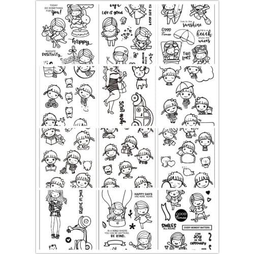 11x16 Girl series Transparent Clear Silicone Stamp/Seal for DIY scrapbooking/photo album Decorative card making